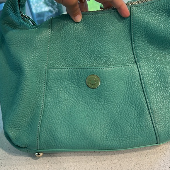 Isaac Mizrahi Leather Turquoise Hobo Shoulder Bag - Picture 2 of 15